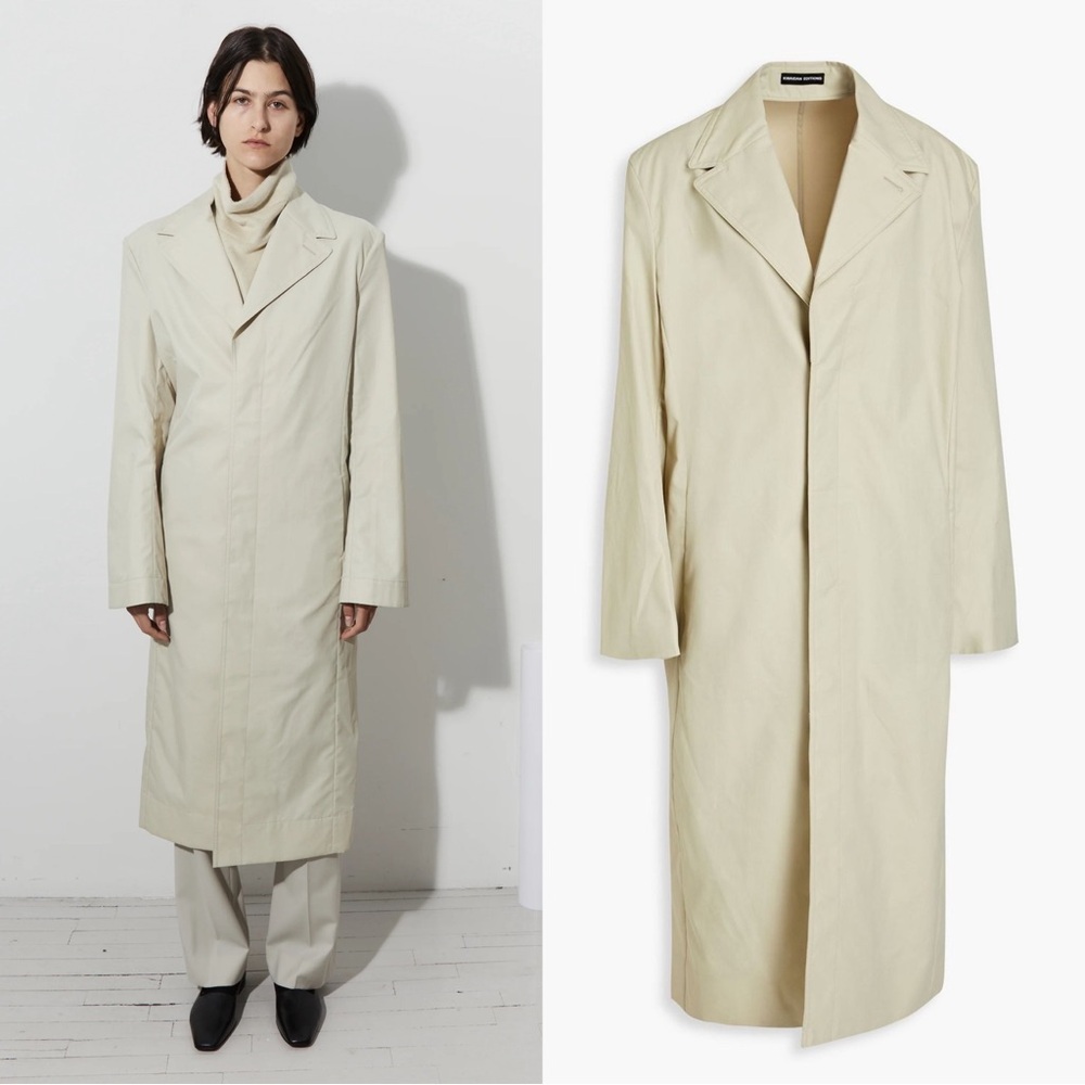 Kwaidan Editions Oversized Trench Overcoat Size Medium NWT Neutral Beige Sand